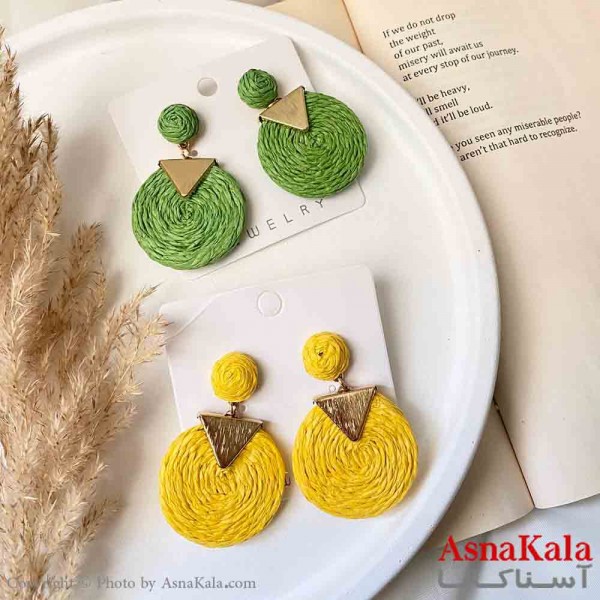 گوشواره تابستانه  استیل مینیمال زنانه مدل مثلث و دایره  کد GSH151628W