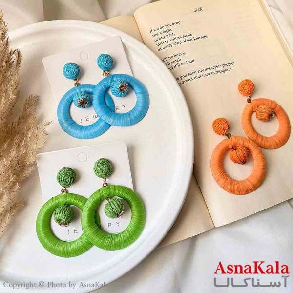 گوشواره تابستانه  استیل مینیمال زنانه مدل دایره و حلقه کد GSH151630W