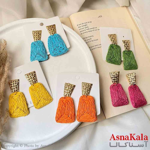 گوشواره تابستانه  استیل مینیمال زنانه مدل مستطیل  کد GSH151631W