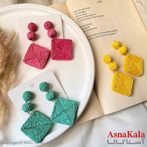 گوشواره تابستانه فشن استیل مینیمال زنانه مدل لوزی کد GSH151634W