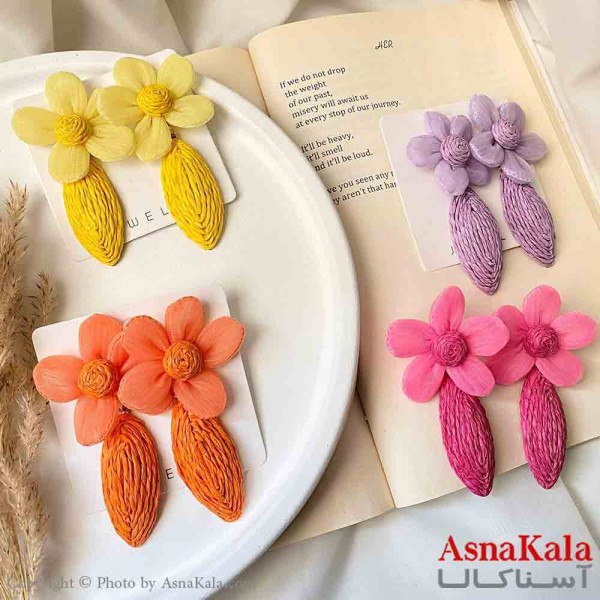 گوشواره تابستانه فشن استیل مینیمال زنانه مدل گل و قطره کد GSH151635W