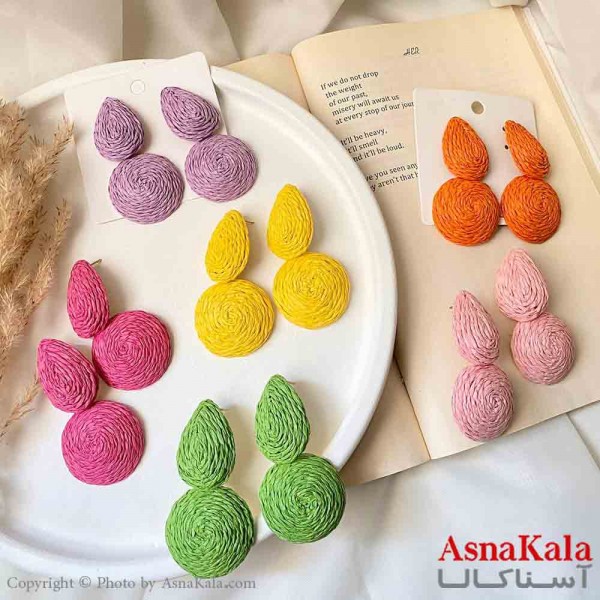 گوشواره تابستانه فشن استیل مینیمال زنانه مدل دایره و قطره کد GSH151636W