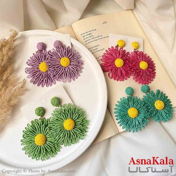 گوشواره تابستانه فشن استیل مینیمال زنانه مدل گل برجسته کد GSH151639W