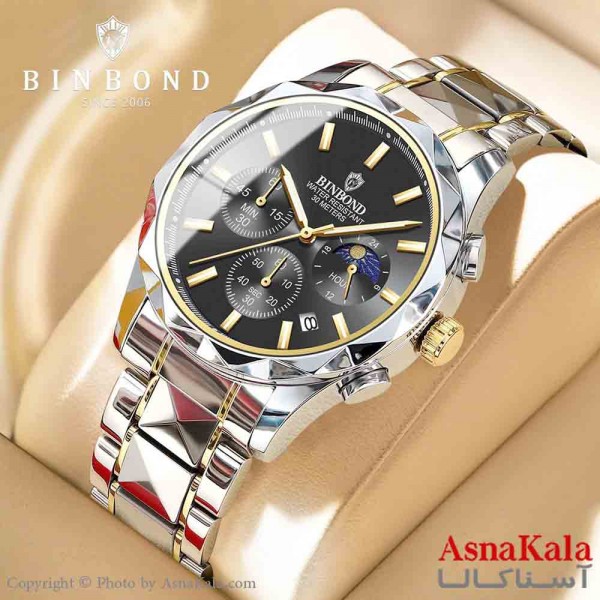 ساعت مردانه بین باند2025 مقاوم دربرابر آب کرنوگراف موتور کوارتز کد WTCH11330W