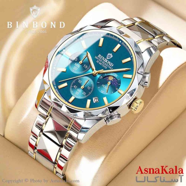 ساعت مردانه بین باند مقاوم دربرابر آب قاب الماسی قفل کلیپسی موتور کوارتز کد WTCH11331W