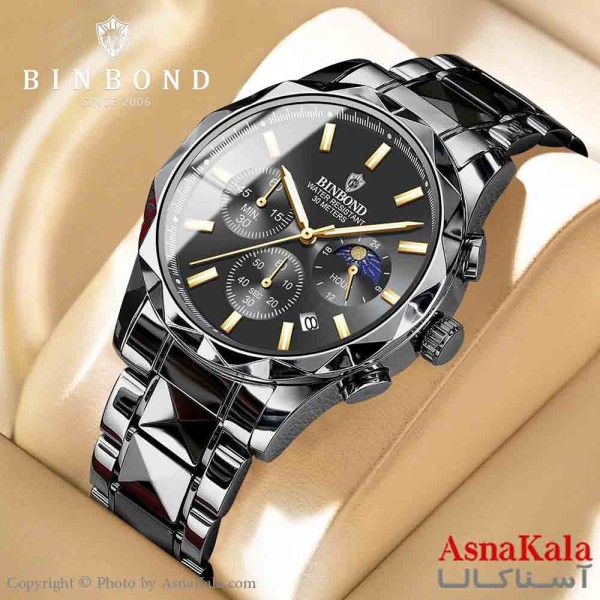 ساعت مردانه بین باند2025 مقاوم دربرابر آب کرنوگراف قفل کلیپسی موتور کوارتز کد WTCH11333W