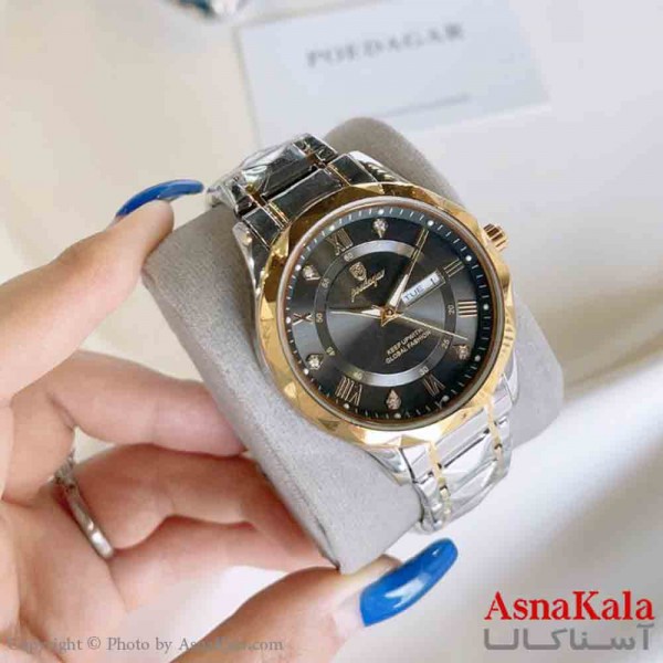 ساعت مردانه پوداگار مقاوم در برابراّب  رنگ ثابت  موتور کوارتز  کد WTCH11339W
