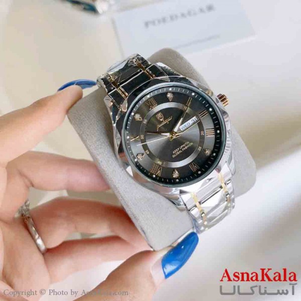 ساعت مردانه پوداگار مقاوم در برابراّب  رنگ ثابت  موتور کوارتز کد WTCH11341W