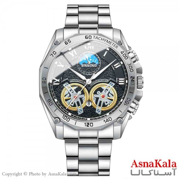 ساعت مردانه بین باند2025 مقاوم دربرابر آب  مدلB4833 شب نما موتور کوارتز کد WTCH11346W