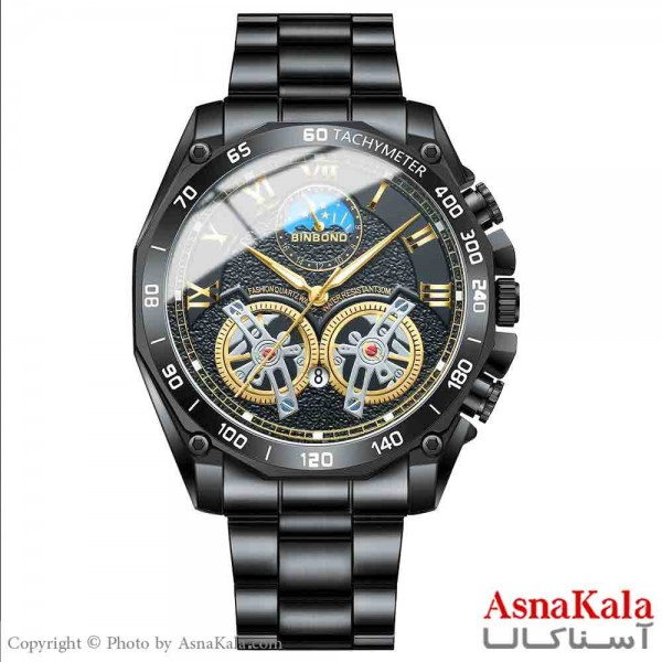 ساعت مردانه بین باند2025 مقاوم دربرابر آب  مدلB4833 شب نما موتور کوارتز کد WTCH11350W