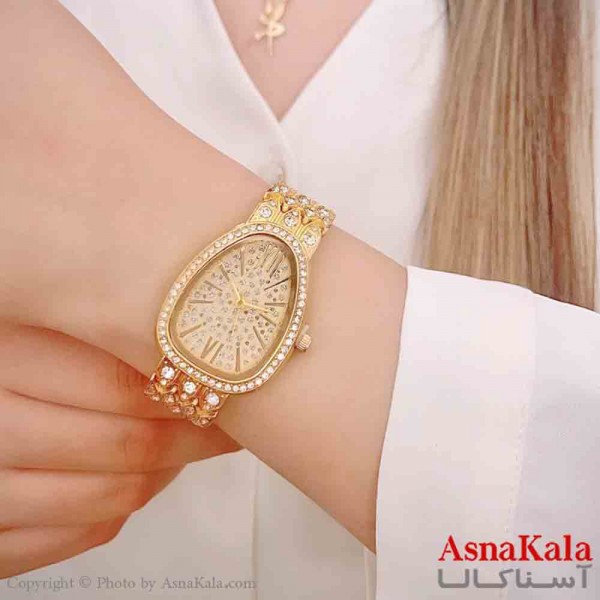 ساعت زنونه دستبندی بولگاری صفحه کهکشانی نگینی موتور کوارتز کد WTCH11356W