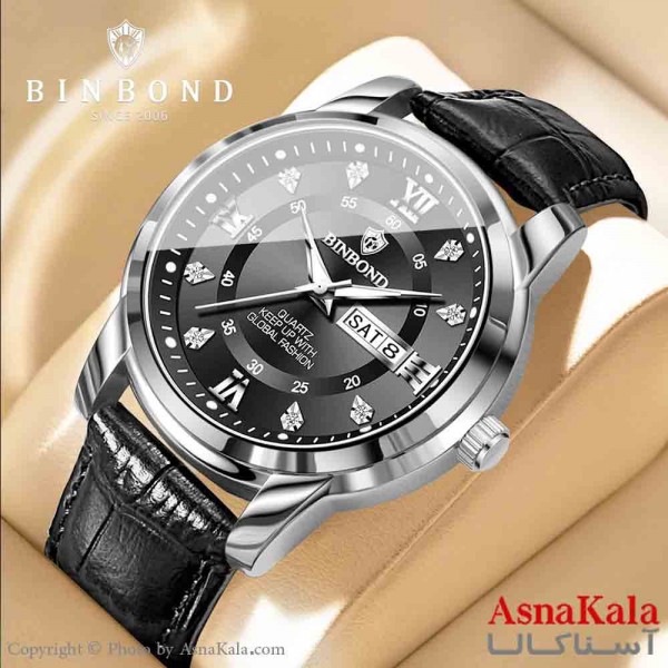 ساعت مردانه بین باند مقاوم دربرابر آب  رفرانس ۷۰۴۵  بندچرمی صفحه الماسی کد WTCH11360W