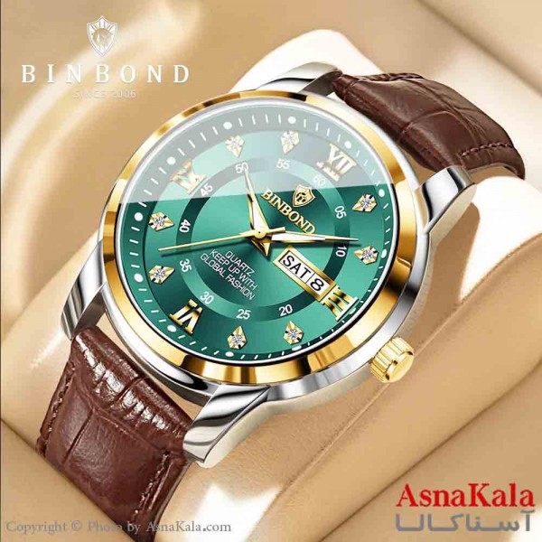 ساعت مردانه بین باند مقاوم دربرابر آب  رفرانس ۷۰۴۵  بندچرمی صفحه الماسی  کد WTCH11361W