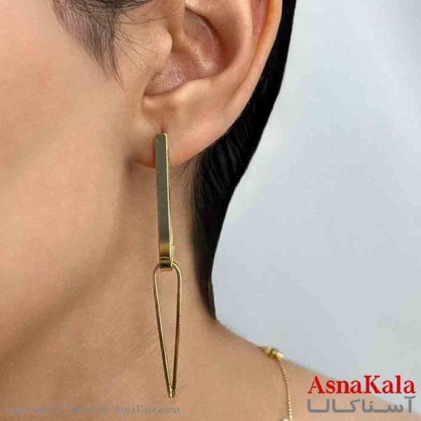 گوشواره دخترانه مینیمال آویز اشکی فشن رنگ طلایی کد GSH151685W