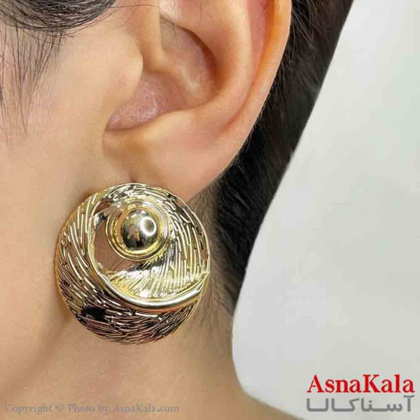 گوشواره دخترانه مینیمال طرح گل مرداب فشن رنگ طلایی کد GSH151725W