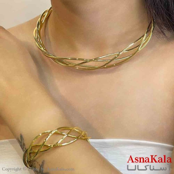 نیم ست زنانه پینترستی  شامل گردنبند و دستبند حصیری  کد NIM14899W