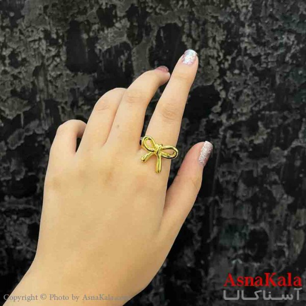 انگشتر زنانه استیل مینیمال مدل پاپیون ریز فری سایز کد ANG19856W