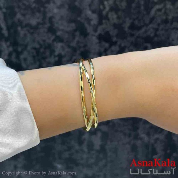 دستبند دخترانه پینترستی استیل سه لاین آینه ای ترند کد DSB181204W