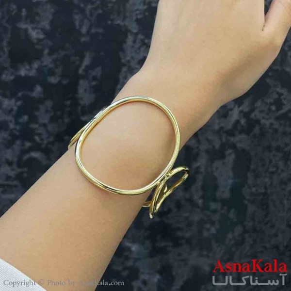 بنگل دخترانه پینترستی استیل  طرح چند دایره رنگ طلایی کد DSB181247W