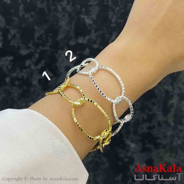 بنگل دخترانه پینترستی استیل  طرح کارتیر درشت پیچ کد DSB181281W