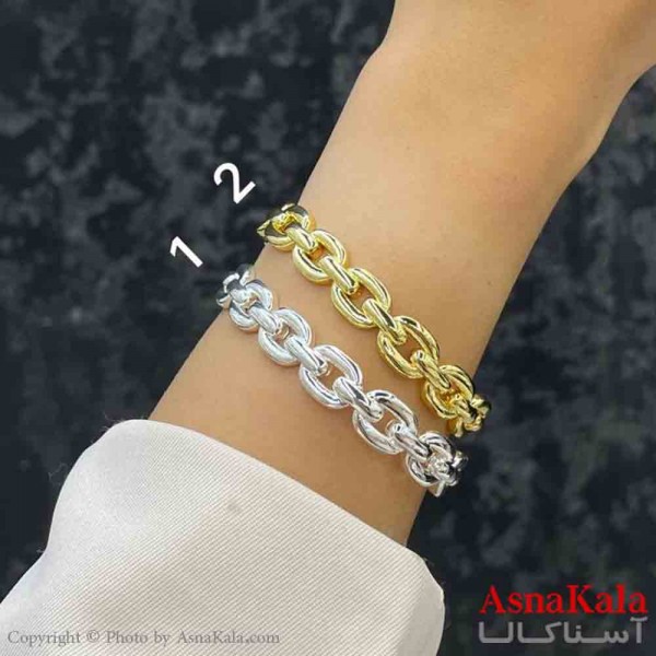 بنگل دخترانه پینترستی استیل  طرح  کارتیر ریز مدرن رنگ طلایی کد DSB181291W