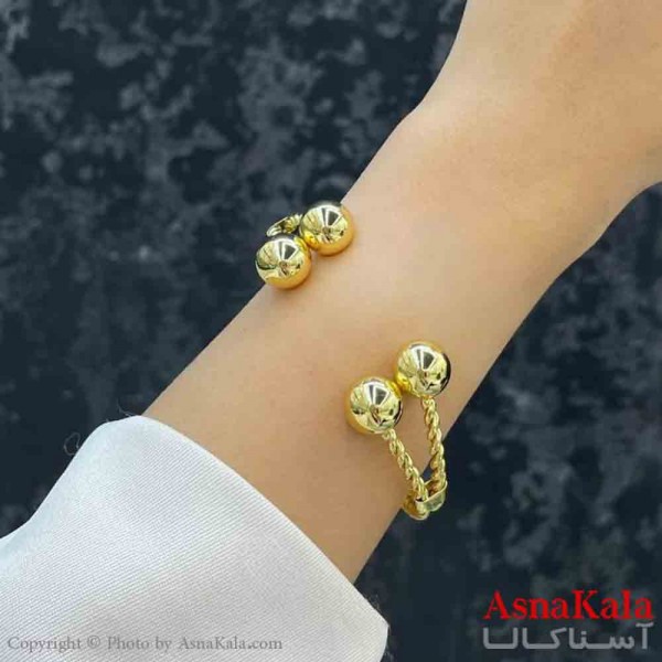 بنگل دخترانه پینترستی استیل  طرح دو گوی براق مدرن کد DSB181307W