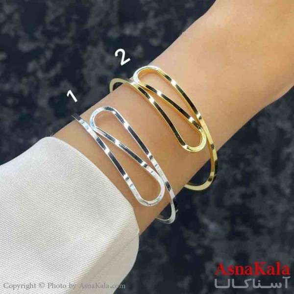 بنگل دخترانه پینترستی استیل  طرح پیچ درپیچ آینه ای مدرن کد DSB181316W