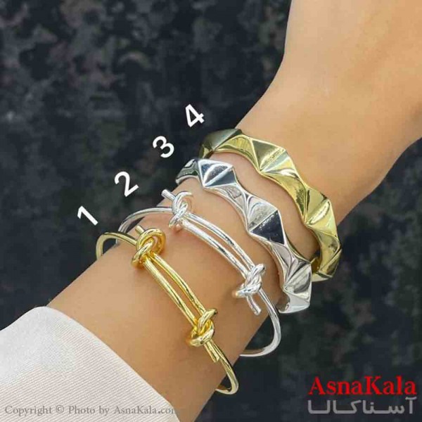 بنگل دخترانه پینترستی استیل  طرح آینه ای شکسته و گره مدرن کد DSB181318W