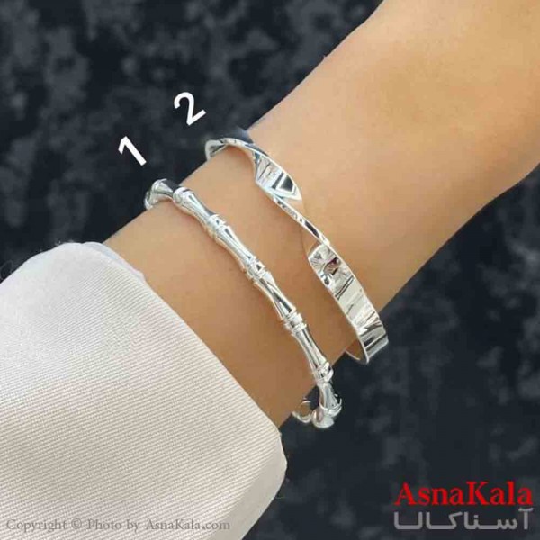 بنگل دخترانه پینترستی استیل  طرح آینه ای پیچ و استخوانی مدرن کد DSB181319W