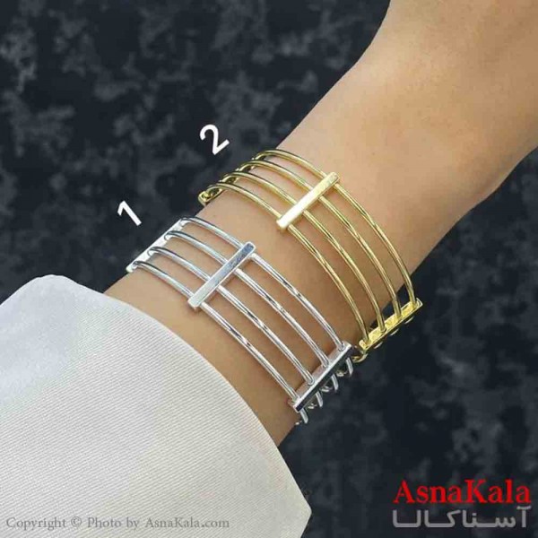 بنگل دخترانه پینترستی استیل  طرح سه لاین مستطیلی آینه ای کد DSB181323W