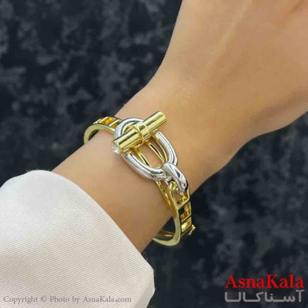 بنگل دخترانه پینترستی استیل  طرح مینمال هرمس دورنگ کد DSB181327W