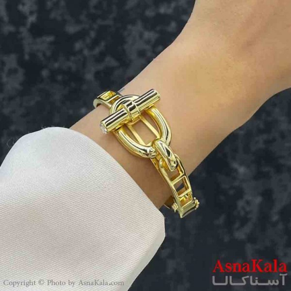 بنگل دخترانه پینترستی استیل  طرح مینمال هرمس طلایی کد DSB181328W