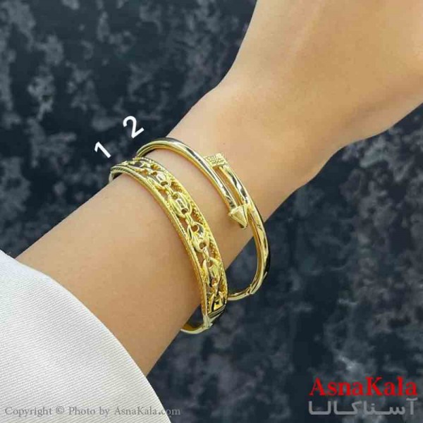 بنگل دخترانه پینترستی استیل  طرح مینمال هرمس و قلب کد DSB181333W