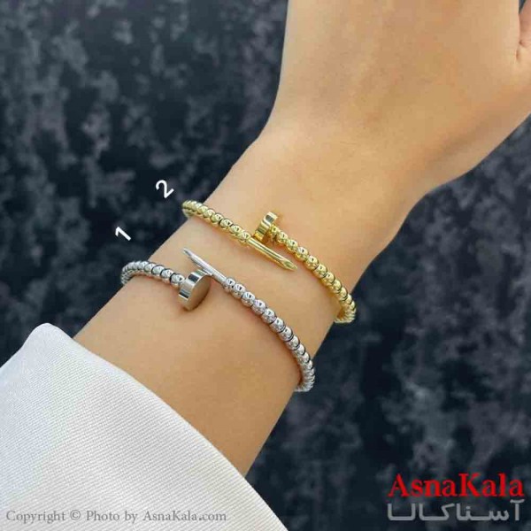 بنگل دخترانه پینترستی استیل  طرح مینمال میخ پیچ کد DSB181334W