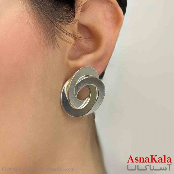 گوشواره دخترانه مینیمال طرح گل مدور برجسته کد GSH151834W