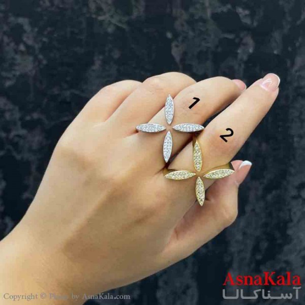 انگشتر زنانه استیل مینیمال مدل گل ریز فری سایز کد ANG19861W