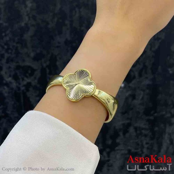 بنگل دخترانه پینترستی استیل  طرح مینمال ونکلیف مدرن رنگ طلایی کد DSB181348W