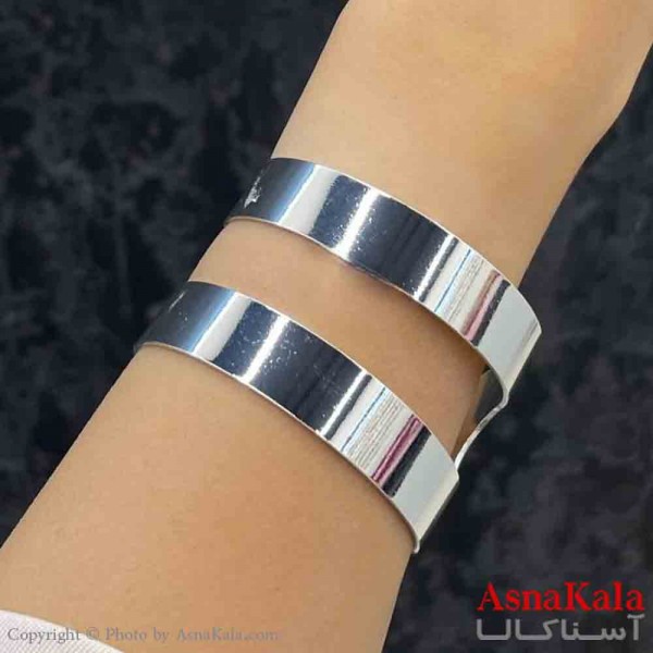 بنگل دخترانه پینترستی استیل  طرح مینمال دولایت آینه ای مدرن رنگ نقره ای کد DSB181351W