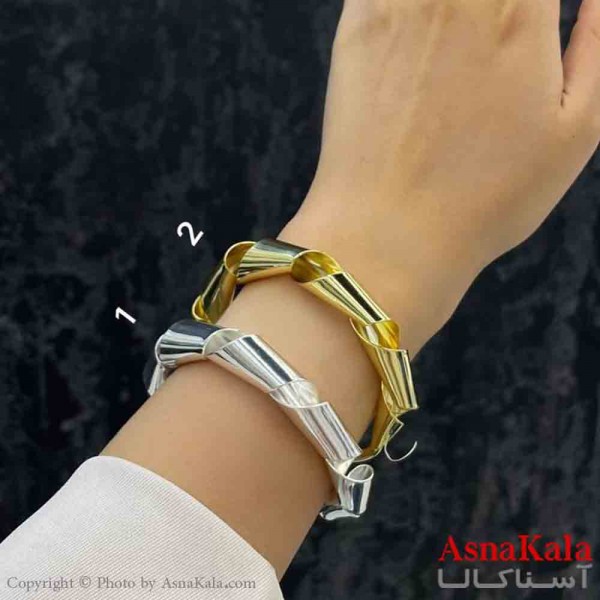 بنگل دخترانه پینترستی استیل طرح پیچ آینه ای کد DSB181360W