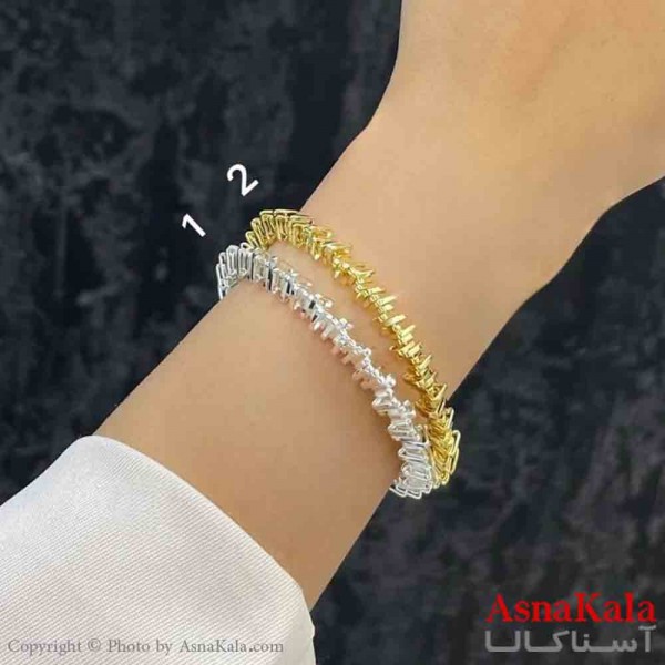 بنگل دخترانه پینترستی استیل طرح پیچ مارپیچی کد DSB181361W