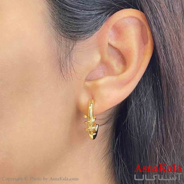 گوشواره دخترانه مینیمال طرح سنجاق رنگ طلایی کد GSH151847W