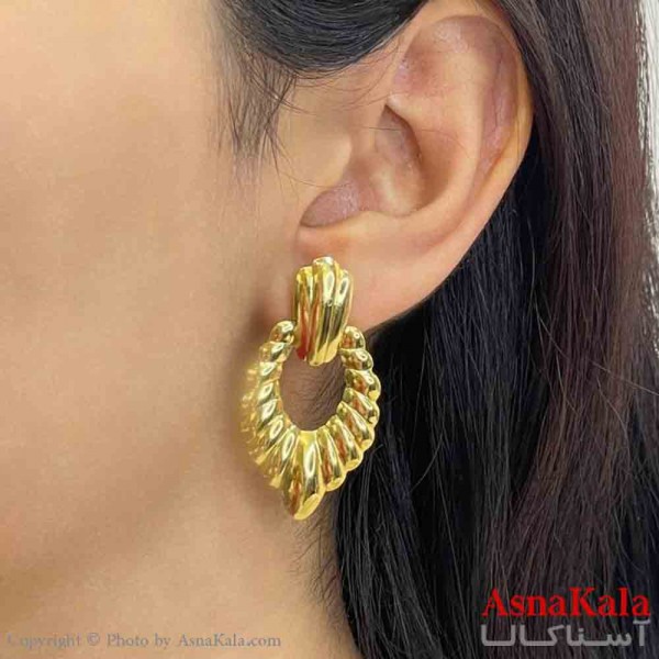 گوشواره دخترانه مینیمال طرح اشک مدرن رنگ طلایی کد GSH151860W