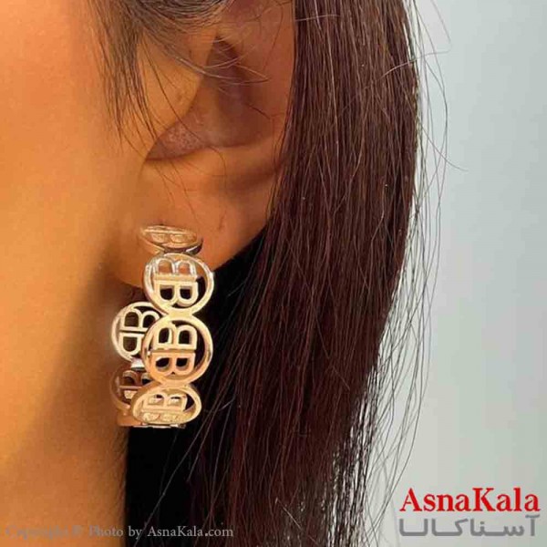 گوشواره دخترانه مینیمال طرح حلقه بی رنگ طلایی کد GSH151880 W