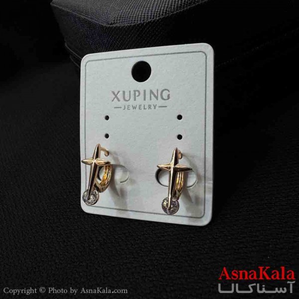 گوشواره زنانه  ژوپینگ طرح ستاره و تک نگین  کد GSH151887W