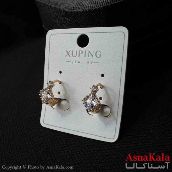 گوشواره زنانه  ژوپینگ طرح گل فول نگین  کد GSH151888W