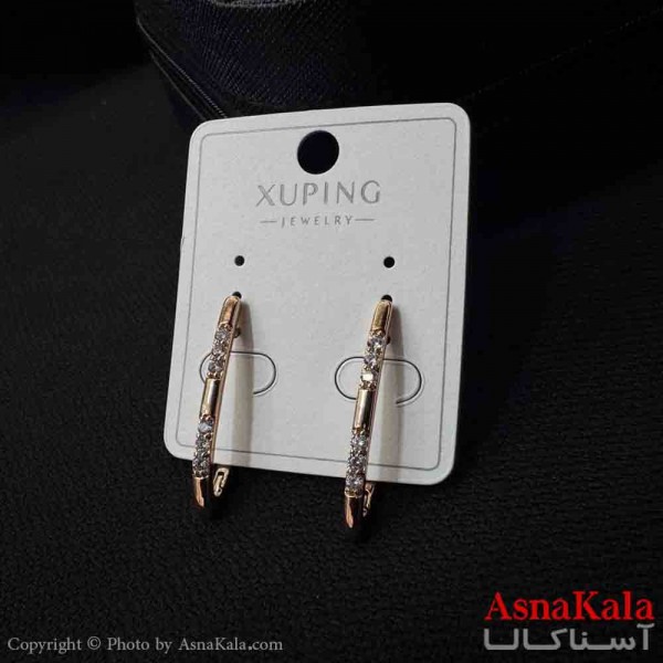 گوشواره زنانه  ژوپینگ طرح خطی نگیندار  کد GSH151891W