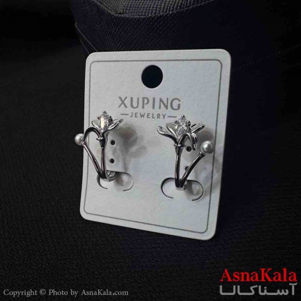 گوشواره زنانه  ژوپینگ طرح گل لاله مرواریدی  کد GSH151893W