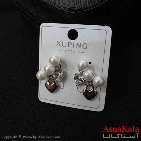 گوشواره زنانه  ژوپینگ طرح قلب و مرواریدی  کد GSH151895W