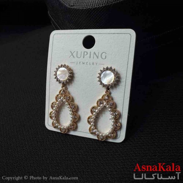 گوشواره زنانه  ژوپینگ طرح آویز اشک مرواریدی  کد GSH151901W