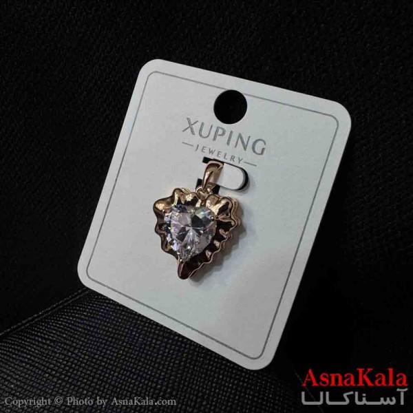 آویز ژوپینگ مینیمال دخترانه مدل قلب نگیندار سفید کد GNB161700W